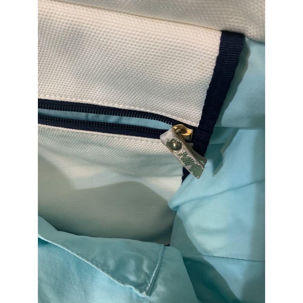 Lily Pulitzer Island Tote Bag Spa Blue "Let's Cha Cha Cha" Rope Handles 15 x 18 - Picture 10 of 11